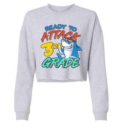 Ready To Attack 3rd Grade Shark Cropped Pullover Crew