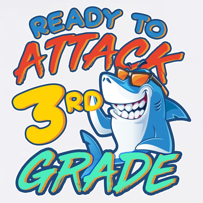 Ready To Attack 3rd Grade Shark Garment-Dyed Sweatshirt