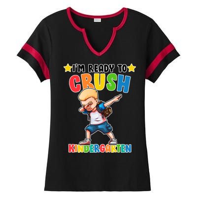 Ready To Crush Kindergarten Dabbing Boy Ladies Halftime Notch Neck Tee