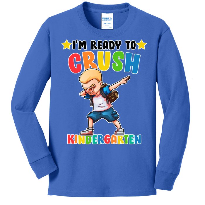 Ready To Crush Kindergarten Dabbing Boy Kids Long Sleeve Shirt