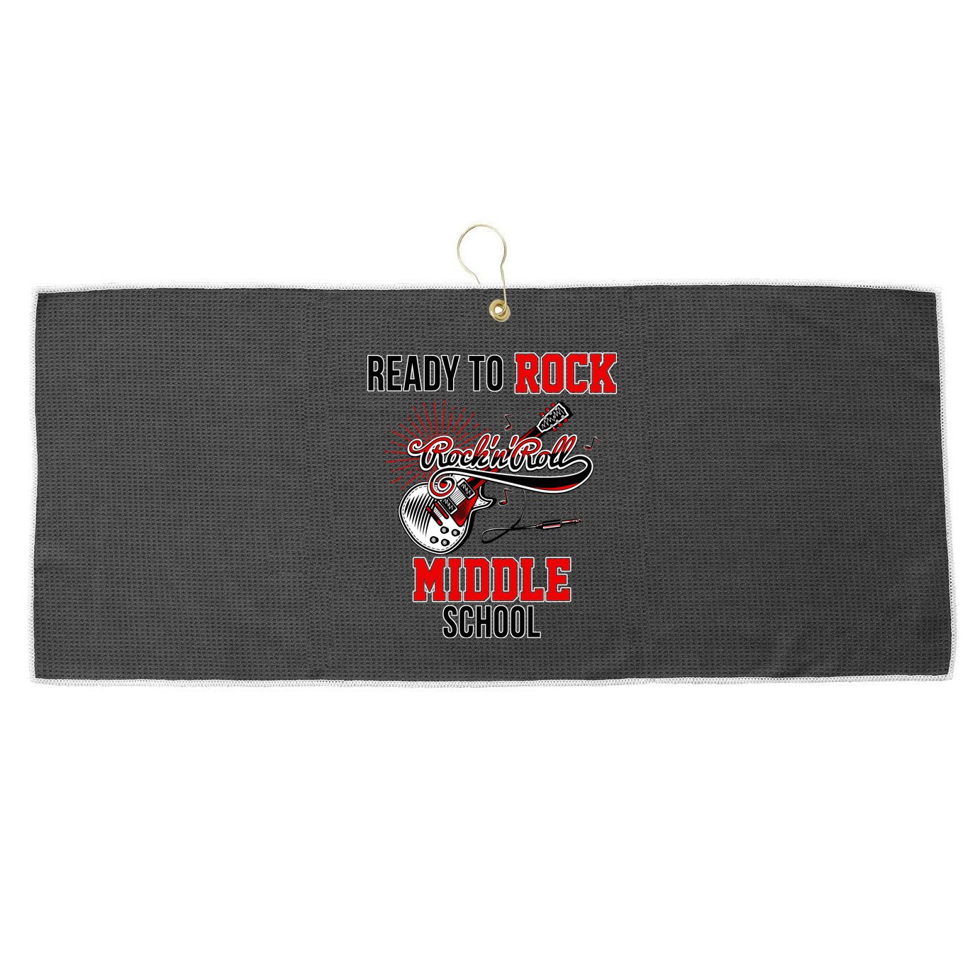 Ready To Rock Middle School Large Microfiber Waffle Golf Towel