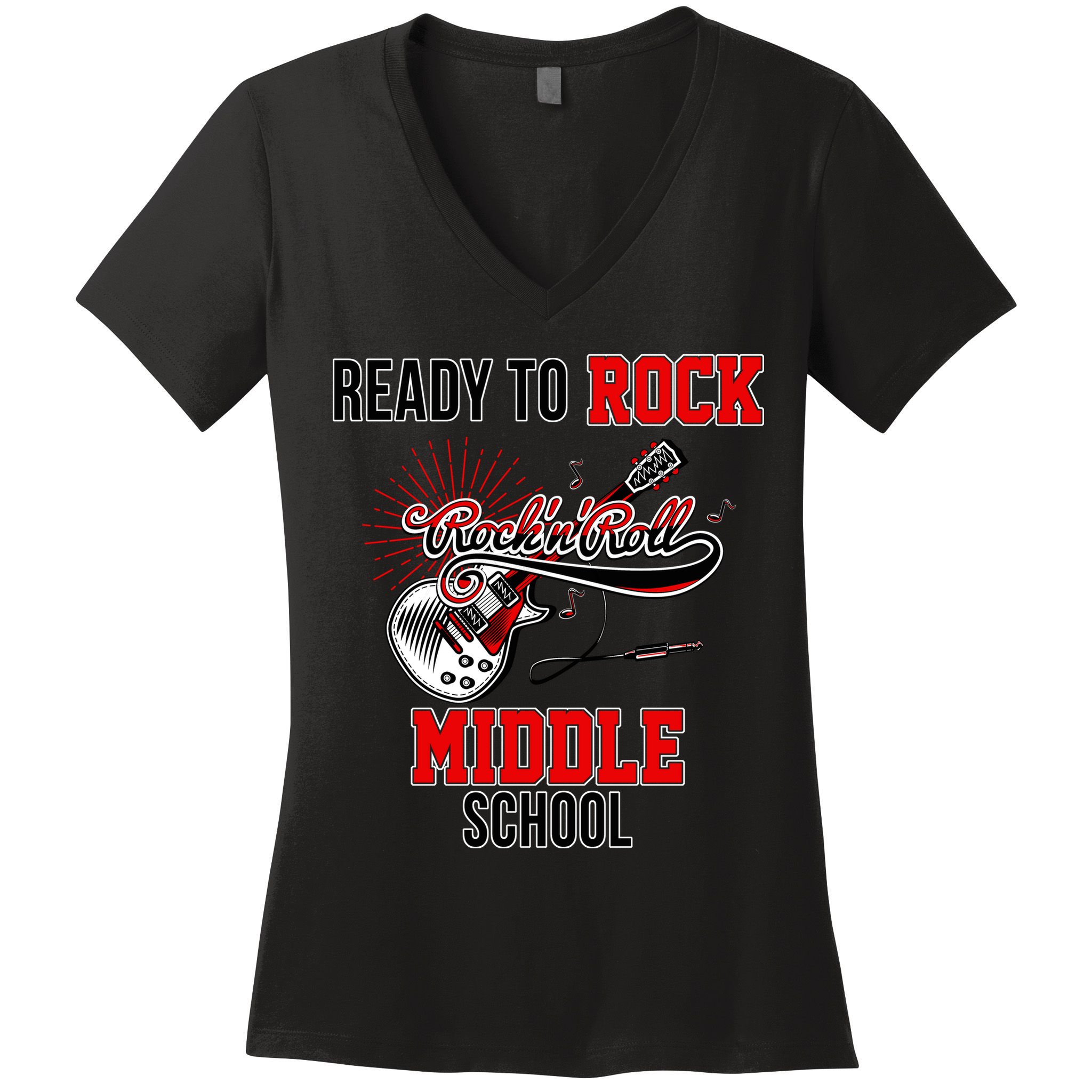 Ready To Rock Middle School Women's V-Neck T-Shirt