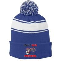 Ready To Rock Preschool Stripe Pom Pom Beanie