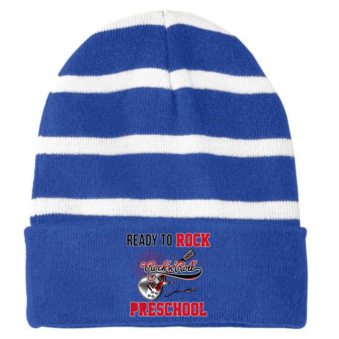 Ready To Rock Preschool Striped Beanie with Solid Band