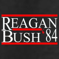 Reagan Bush 84 Retro USA Election 7 Panel Mesh Trucker Snapback Hat