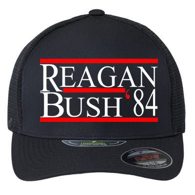 Reagan Bush 84 Retro USA Election Flexfit Unipanel Trucker Cap