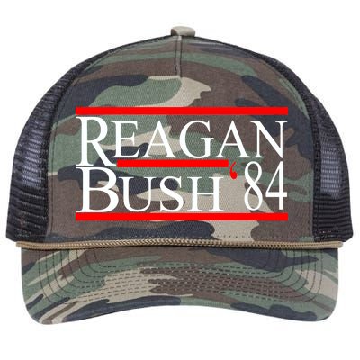 Reagan Bush 84 Retro USA Election Retro Rope Trucker Hat Cap