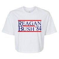 Reagan Bush 84 Retro USA Election Bella+Canvas Jersey Crop Tee