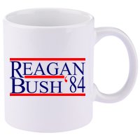 Reagan Bush 84 Retro USA Election 11oz C Handle Ceramic Mug