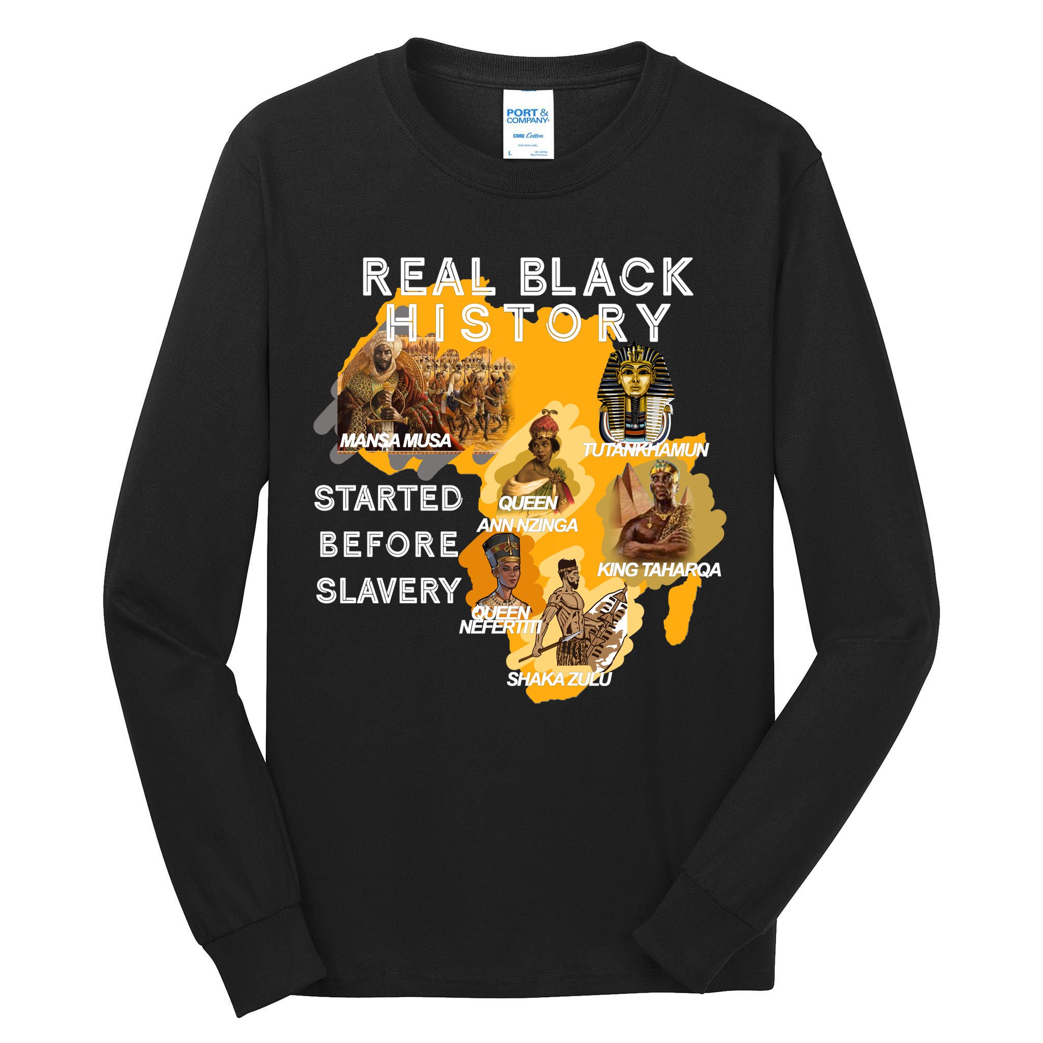 Real Black History Started Before Slavery Heritage  Tall Long Sleeve T-Shirt