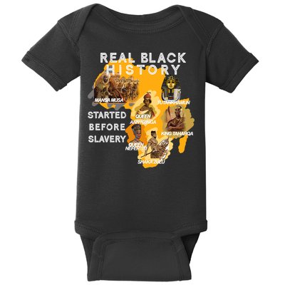 Real Black History Started Before Slavery Heritage  Baby Bodysuit