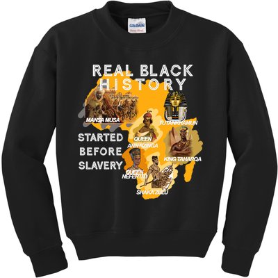 Real Black History Started Before Slavery Heritage  Kids Sweatshirt