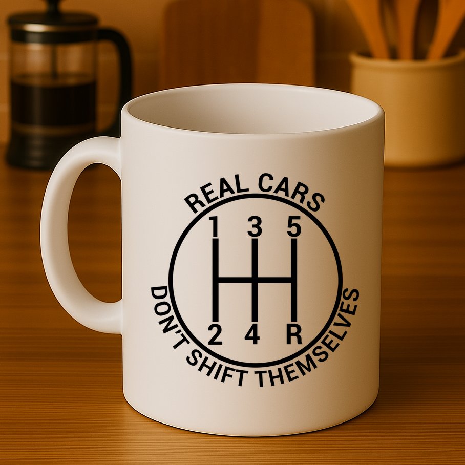 Real Cars Don't Shift Themselves Mug