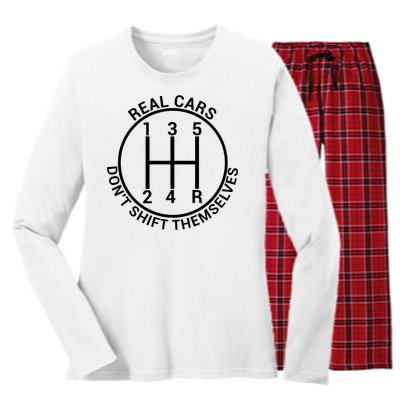 Real Cars Don't Shift Themselves Women's Long Sleeve Flannel Pajama Set 