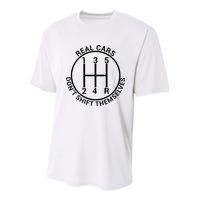 Real Cars Don't Shift Themselves Youth Performance Sprint T-Shirt