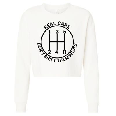 Real Cars Don't Shift Themselves Cropped Pullover Crew