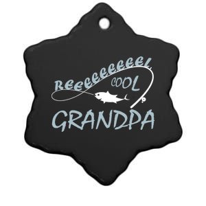 Real Cool Fishing Grandpa Ceramic Star Ornament