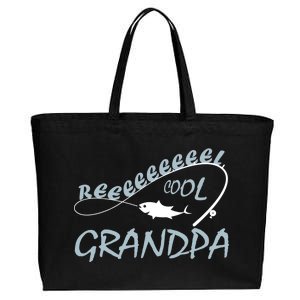 Real Cool Fishing Grandpa Cotton Canvas Jumbo Tote