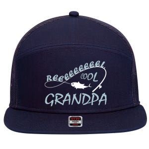 Real Cool Fishing Grandpa 7 Panel Mesh Trucker Snapback Hat