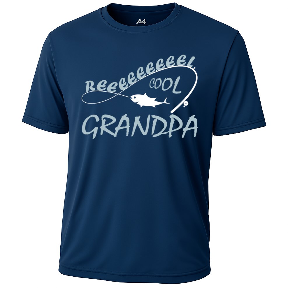 Real Cool Fishing Grandpa Cooling Performance Crew T-Shirt