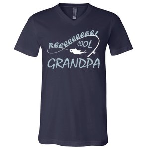 Real Cool Fishing Grandpa V-Neck T-Shirt