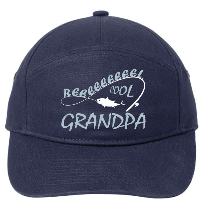 Real Cool Fishing Grandpa 7-Panel Snapback Hat