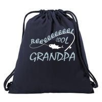 Real Cool Fishing Grandpa Drawstring Bag