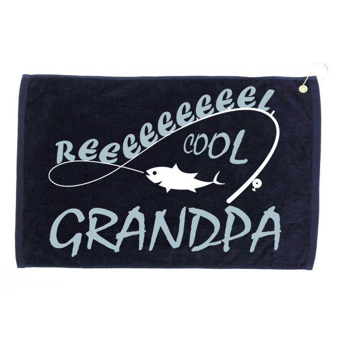 Real Cool Fishing Grandpa Grommeted Golf Towel