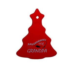 Real Cool Fishing Grandpa Ceramic Tree Ornament