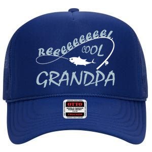 Real Cool Fishing Grandpa High Crown Mesh Back Trucker Hat