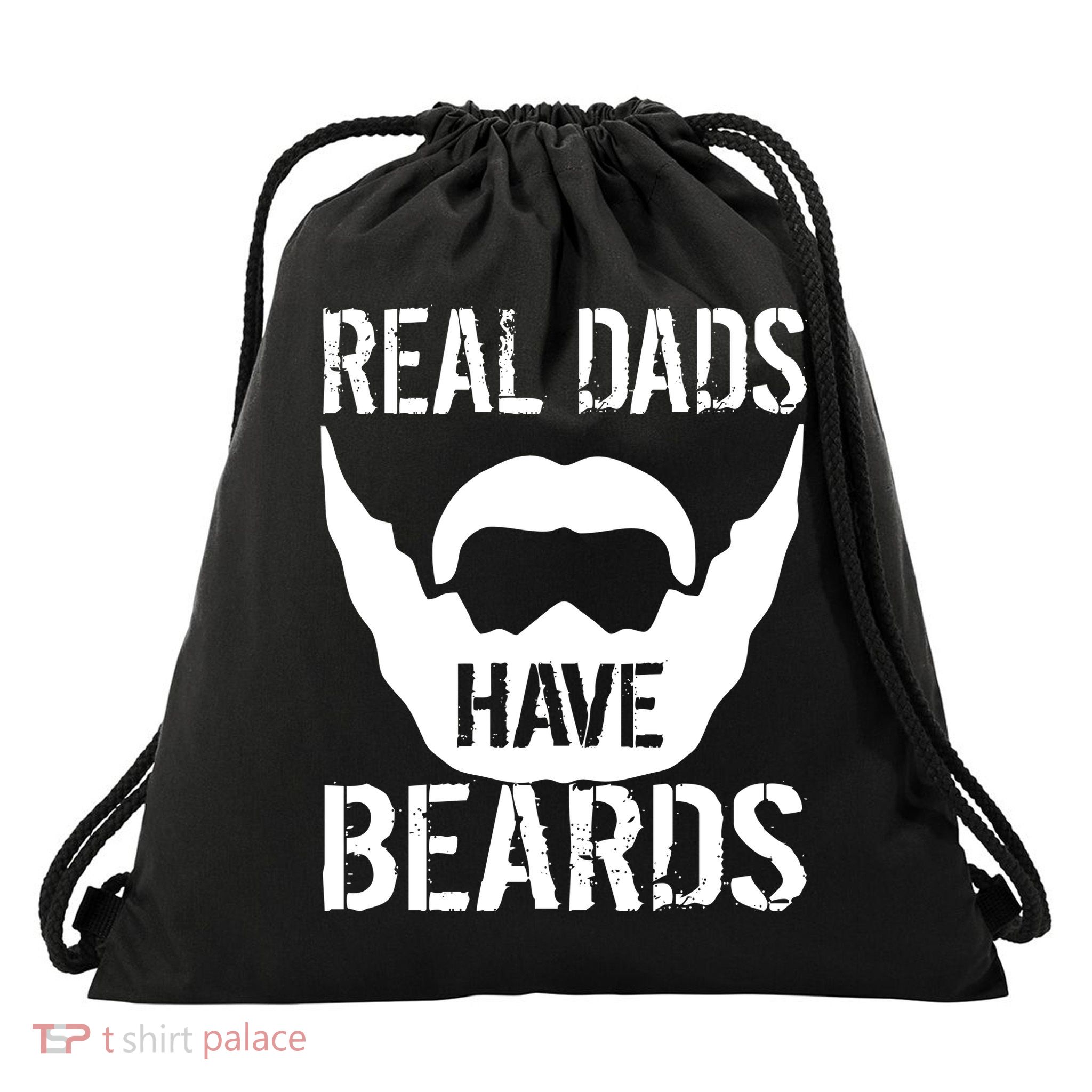 Real Dads Have Beards Drawstring Bag