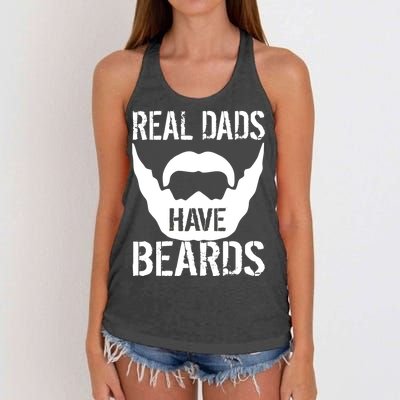 Real Dads Have Beards Women's Knotted Racerback Tank