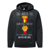 Real Fries Have Curves Funny Curly Fries Performance Fleece Hoodie