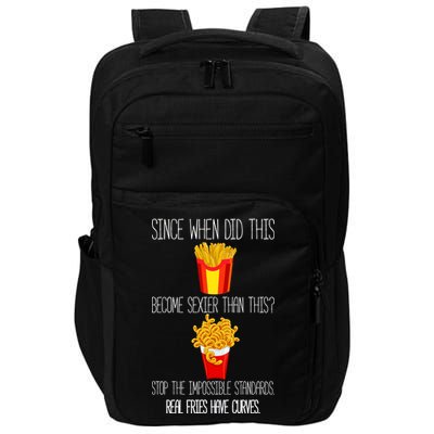 Real Fries Have Curves Funny Curly Fries Impact Tech Backpack