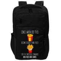 Real Fries Have Curves Funny Curly Fries Impact Tech Backpack