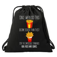 Real Fries Have Curves Funny Curly Fries Drawstring Bag