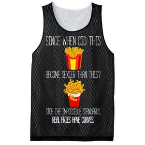 Real Fries Have Curves Funny Curly Fries Mesh Reversible Basketball Jersey Tank