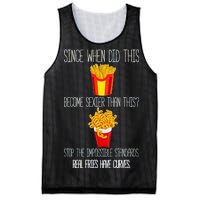 Real Fries Have Curves Funny Curly Fries Mesh Reversible Basketball Jersey Tank