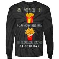 Real Fries Have Curves Funny Curly Fries Tie-Dye Long Sleeve Shirt