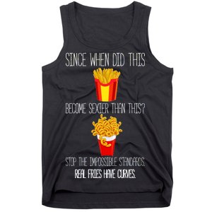 Real Fries Have Curves Funny Curly Fries Tank Top