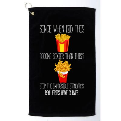 Real Fries Have Curves Funny Curly Fries Golf Towel