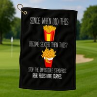 Real Fries Have Curves Funny Curly Fries Golf Towel