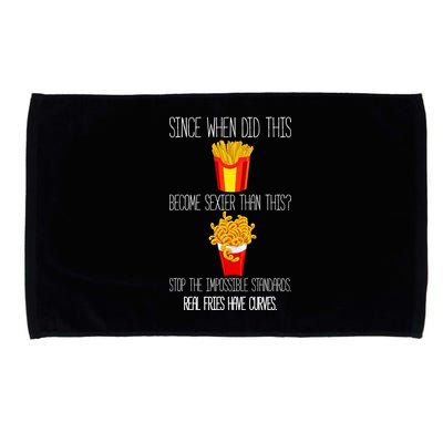 Real Fries Have Curves Funny Curly Fries Microfiber Hand Towel