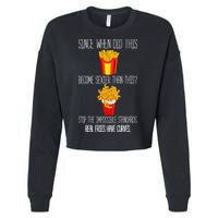 Real Fries Have Curves Funny Curly Fries Cropped Pullover Crew