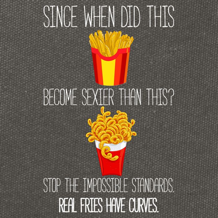 Real Fries Have Curves Funny Curly Fries Cotton Canvas Backpack