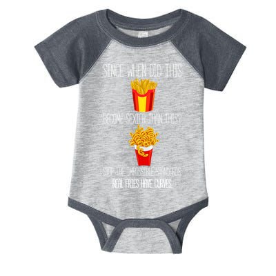 Real Fries Have Curves Funny Curly Fries Infant Baby Jersey Bodysuit