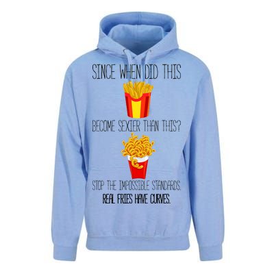 Real Fries Have Curves Funny Curly Fries Unisex Surf Hoodie