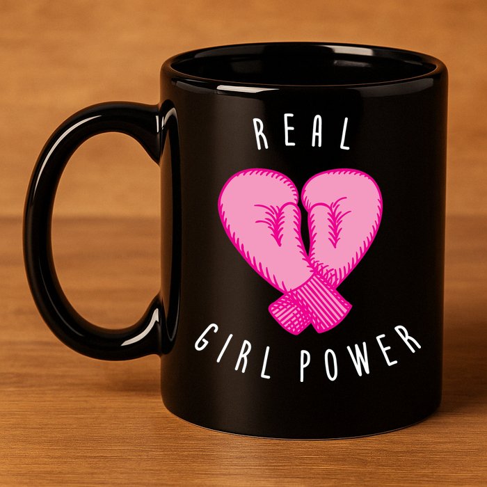 Real Girl Power Boxing  11oz C Handle Ceramic Mug