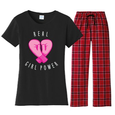 Real Girl Power Boxing  Women's Flannel Pajama Set