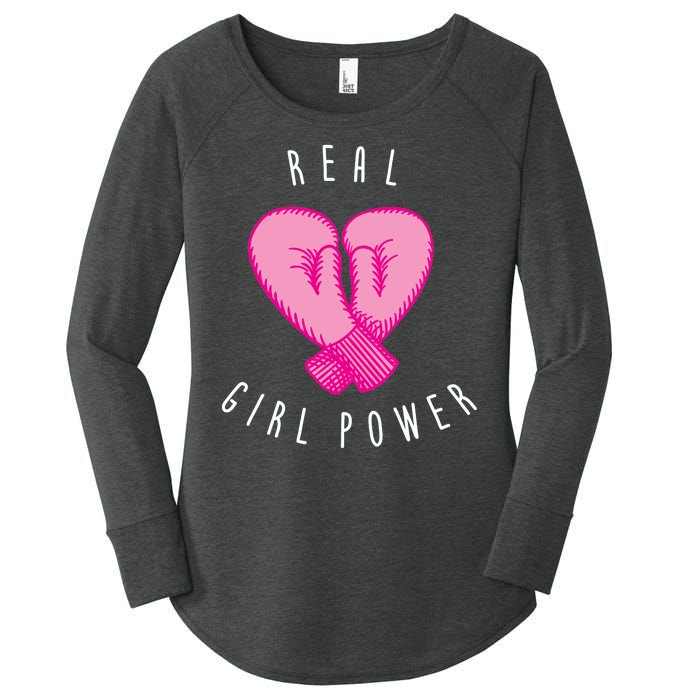 Real Girl Power Boxing  Women's Perfect Tri Tunic Long Sleeve Shirt